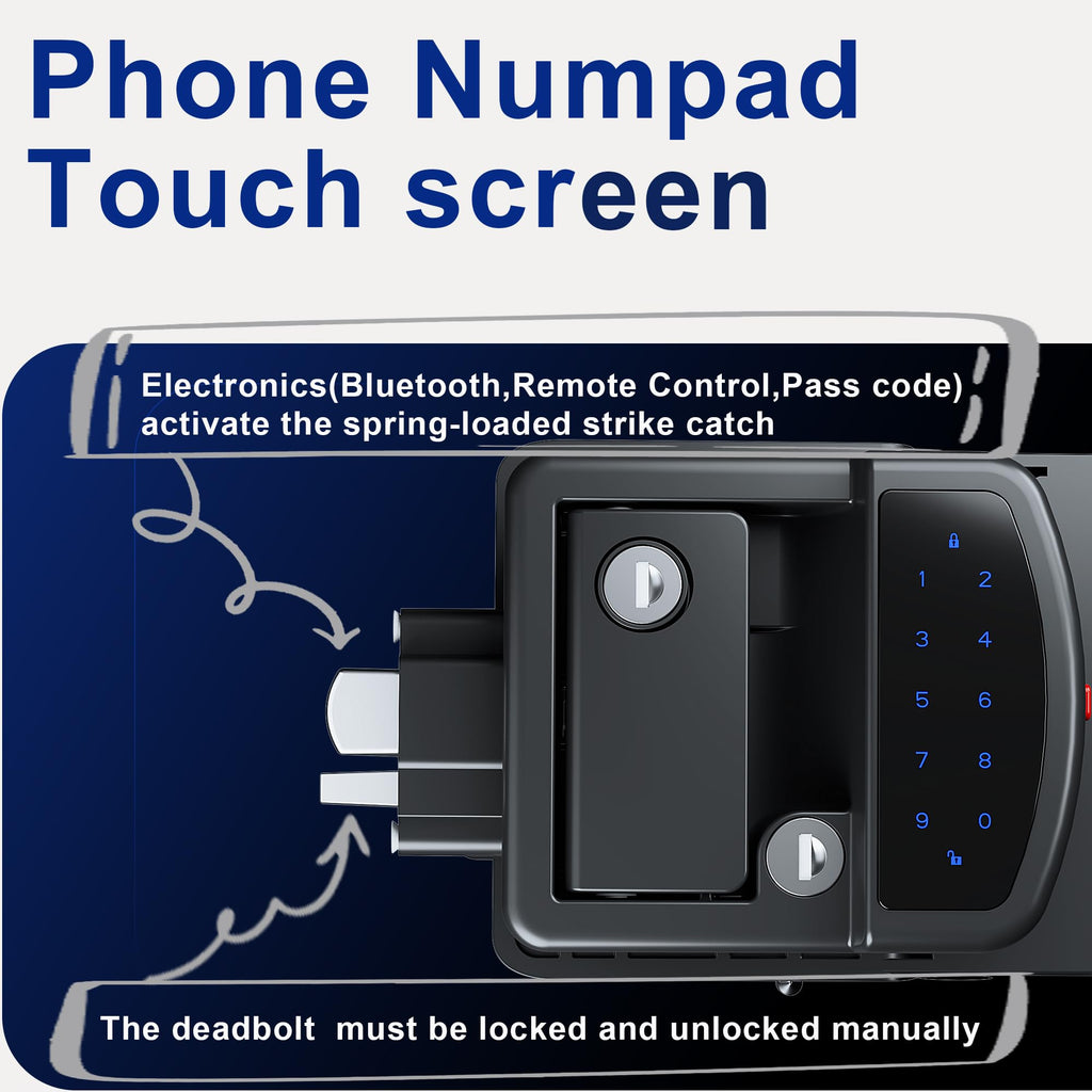 RV Keyless Entry Door Lock with Bluetooth Remote and Keypad for Camper