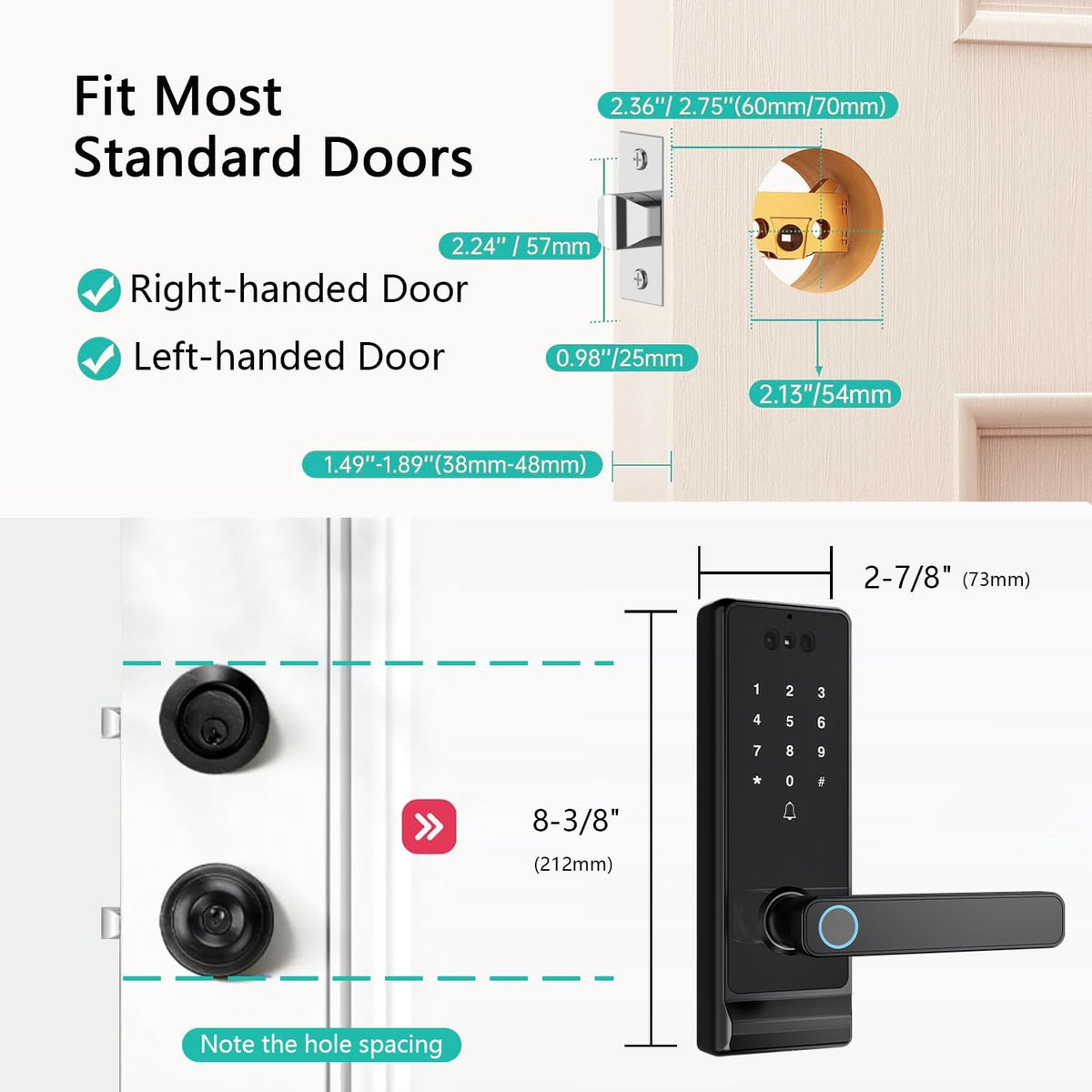 3D Face Recognition Smart Lock with Camera and Handle