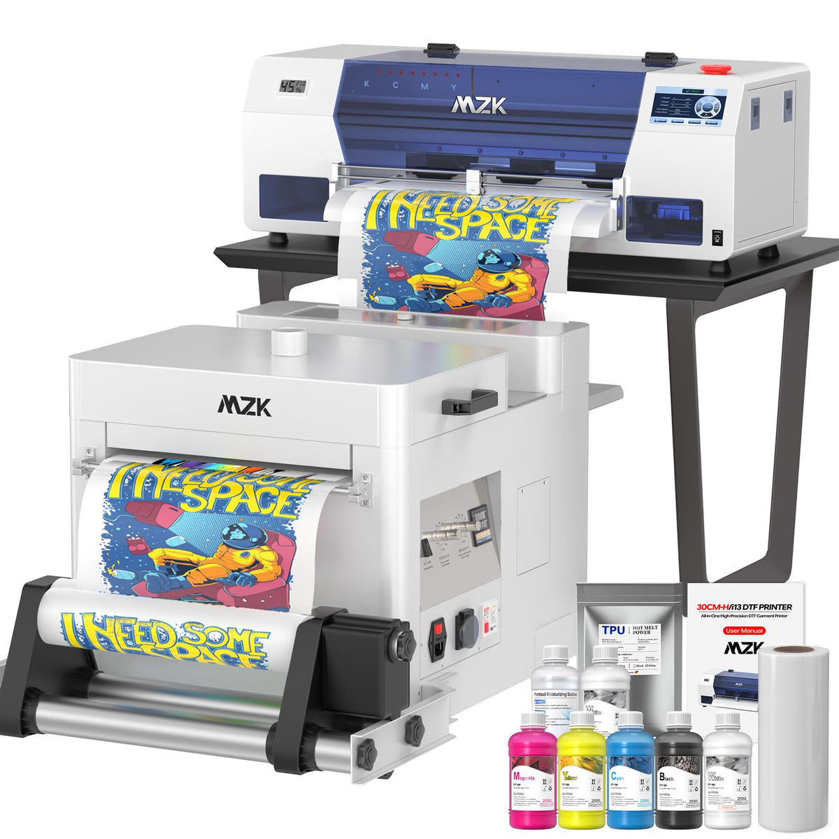 MZK 14'' A3 DTF Printer F1080 Printhead with Auto Maintenance– Ready to Run Out of Box,2X-Speed vs L1800,One-Click Print-to-Bake,White Ink Circulation,Printhead Anti-Clog Design,2-Year Free Ink