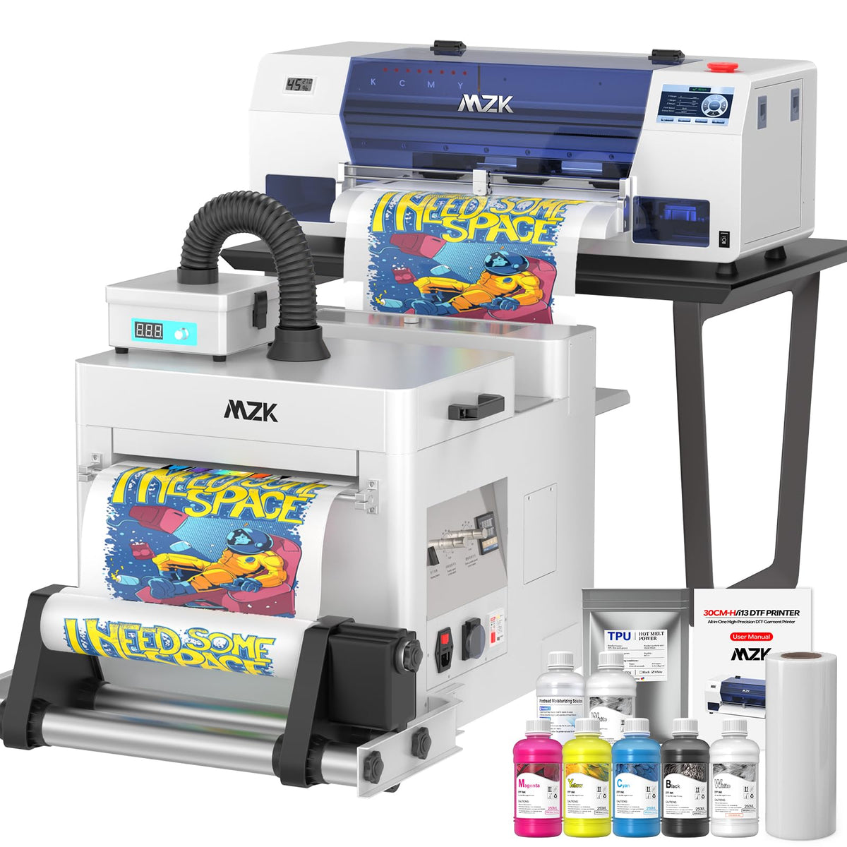 MZK 14'' A3 DTF Printer F1080 Printhead with Auto Maintenance– Ready to Run Out of Box,2X-Speed vs L1800,One-Click Print-to-Bake,White Ink Circulation,Printhead Anti-Clog Design,2-Year Free Ink