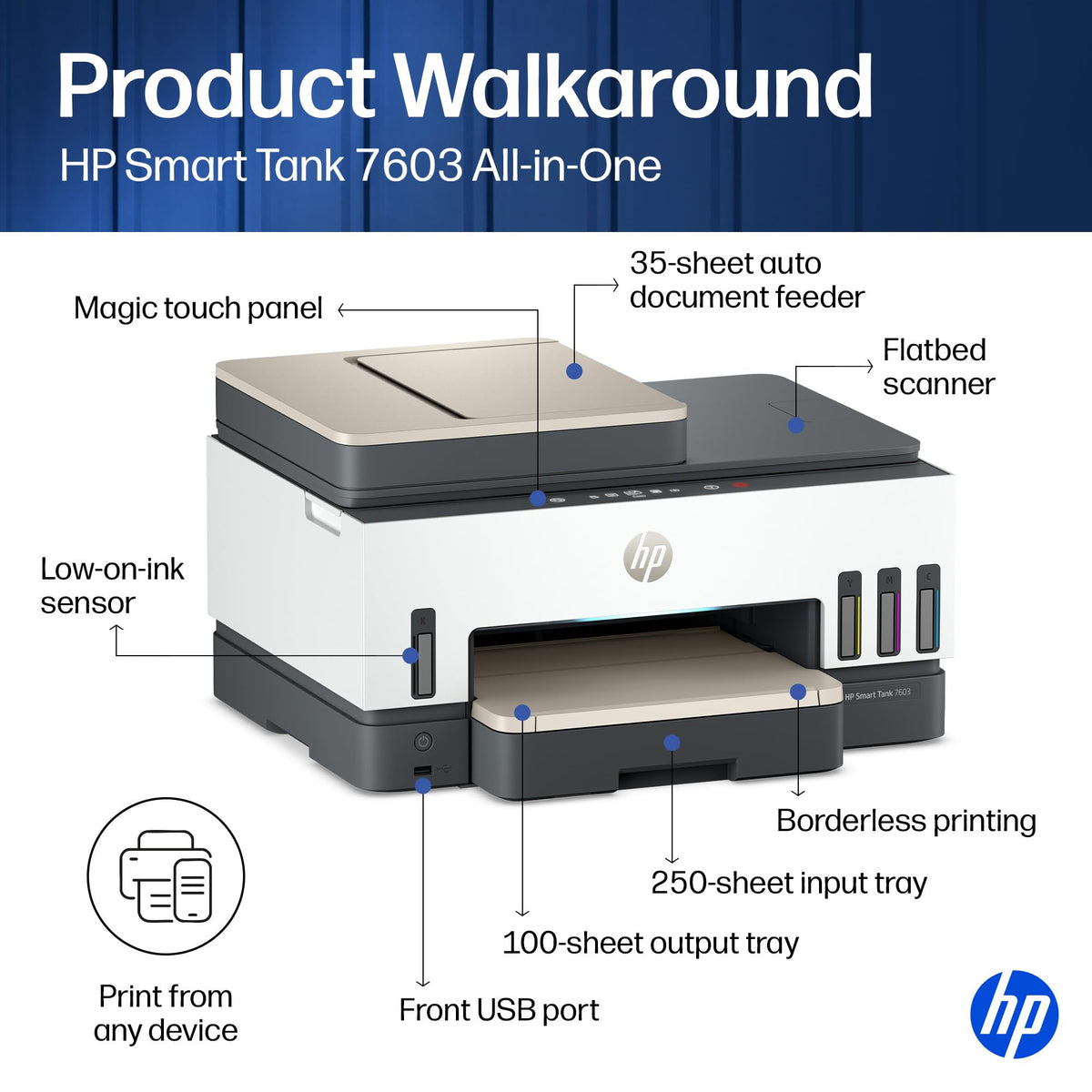 HP Smart Tank 7603 Ink Tank Printer | 3 Years of Ink Included | All-in-One