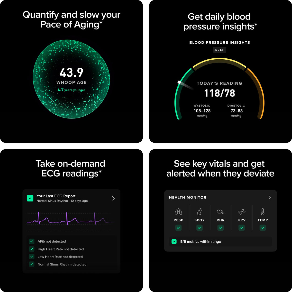WHOOP 5.0/MG Screenless Fitness, Health, Sleep Wearable-12 Month Membership