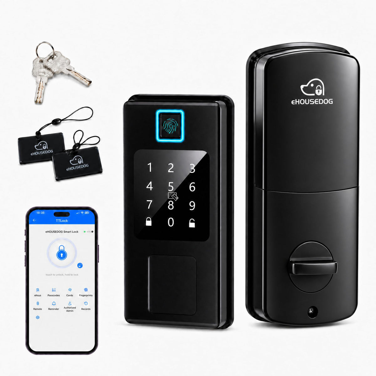Smart Door Lock, Fingerprint Keyless Entry Deadbolt Lock with Keypad