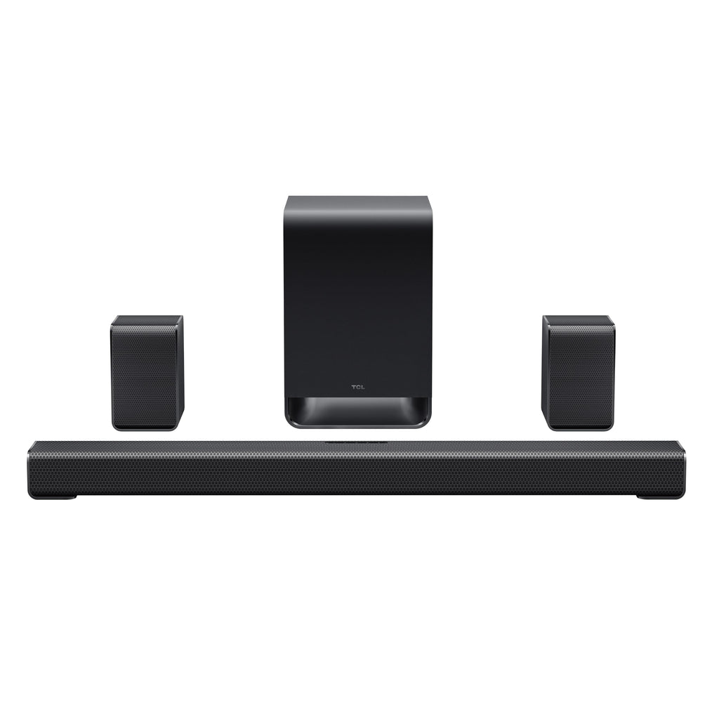 TCL S65K S Series 5.1 Channel Soundbar System with Dolby Atmos, DTS:X, Wireless Subwoofer, Wireless Surround Speakers, Bluetooth Music Streaming, and AI Sonic Auto Room Calibration