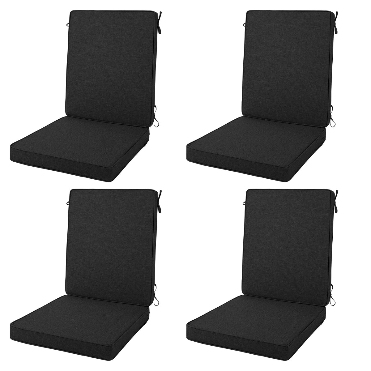Outdoor Chair Cushions 20x20 Inch, Set of 4, Dark Grey