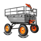 VEVOR 1500lbs Poly Garden Dump Cart Wheelbarrow Wagon with 2 in 1 Convertible Handle, Heavy Duty Yard Cart Wagon for with 13in All Terrain Wheels, Dump Trailer Tow Behind for Lawn Mower Tractor