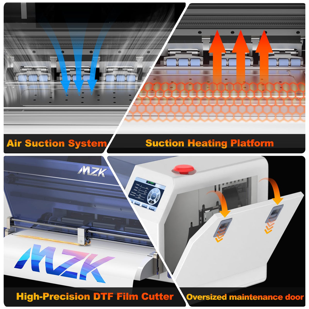 MZK 14'' A3 DTF Printer F1080 Printhead with Auto Maintenance– Ready to Run Out of Box,2X-Speed vs L1800,One-Click Print-to-Bake,White Ink Circulation,Printhead Anti-Clog Design,2-Year Free Ink
