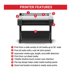 Canon imagePROGRAF TM-340 36" - Large Format 5 Color Poster & Plotter Printer with Media Detection, Color Calibration, Printer Stand/Catch Basket, 300 ml of Ink, and 2-Year Warranty