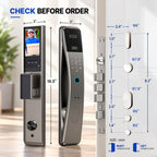 Smart Lock with Face Recognition: Biometric Palm Vine & Fingerprint, Video Intercom, Wishome APP Control, Keyless Entry Door Lock with HD Camera Display, Anti-Theft Alarm (Silver)