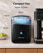 EUHOMY Smart Nugget Ice Maker Countertop, 42lbs/24H, Ready in 7 Mins, Portable Sonic Ice Maker with APP/Alexa Control, Self-Cleaning, Pebble Ice Makers with Hanging Ice Scoop for Home/Office