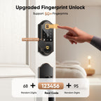 Fingerprint Smart Front Door Lock Set, Keyless Entry Door Lock with Handle, Smart Door Locks, Front Door Handle with Keypad and Deadbolt, Touchscreen, APP Control, Oil Rubbed Bronze