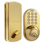 MiLocks TF-02AQ Keyless Entry Door Lock with Keypad, Auto-Lock Triple Security System, Easy to Install Keypad Door Lock for Interior or Exterior Use, Antique Brass