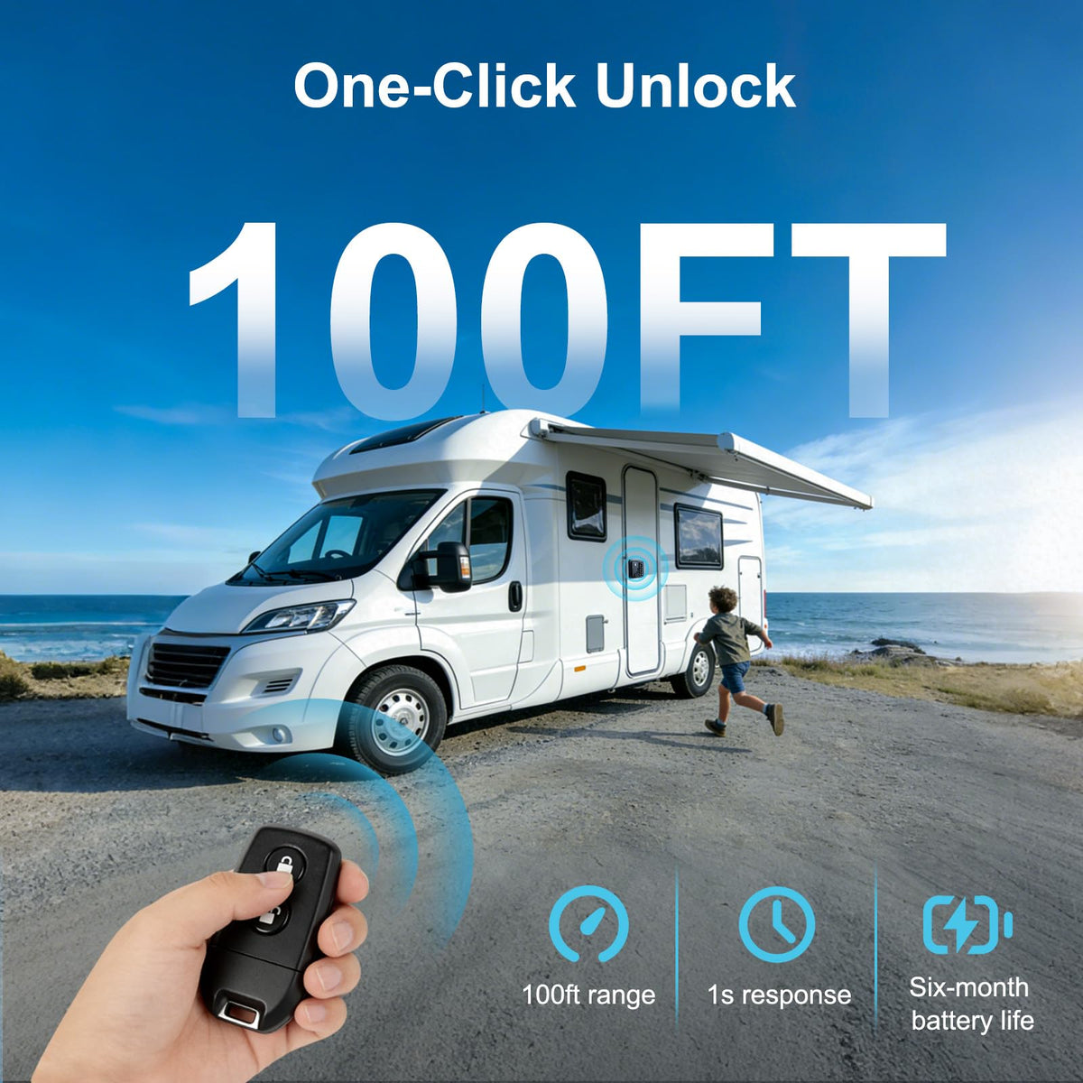 RV Door Lock Keyless Entry with Backlit Keypad & Remote Control