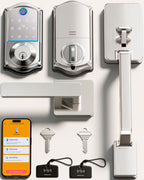 Veise VE017-D Fingerprint Smart Front Door Lock Set, Matte Black