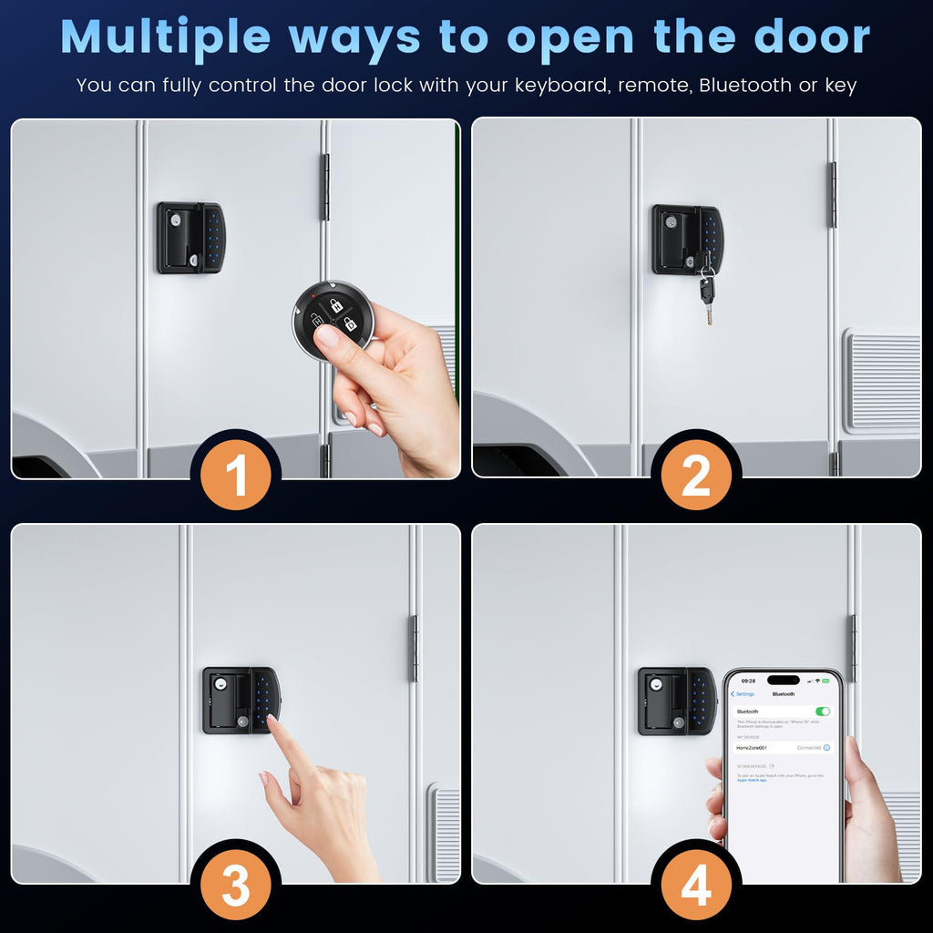 RV Keyless Entry Door Lock with Bluetooth Remote and Keypad for Camper