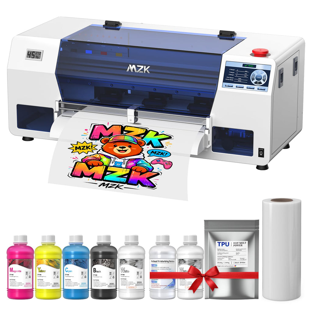 MZK 14'' A3 DTF Printer F1080 Printhead with Auto Maintenance– Ready to Run Out of Box,2X-Speed vs L1800,One-Click Print-to-Bake,White Ink Circulation,Printhead Anti-Clog Design,2-Year Free Ink