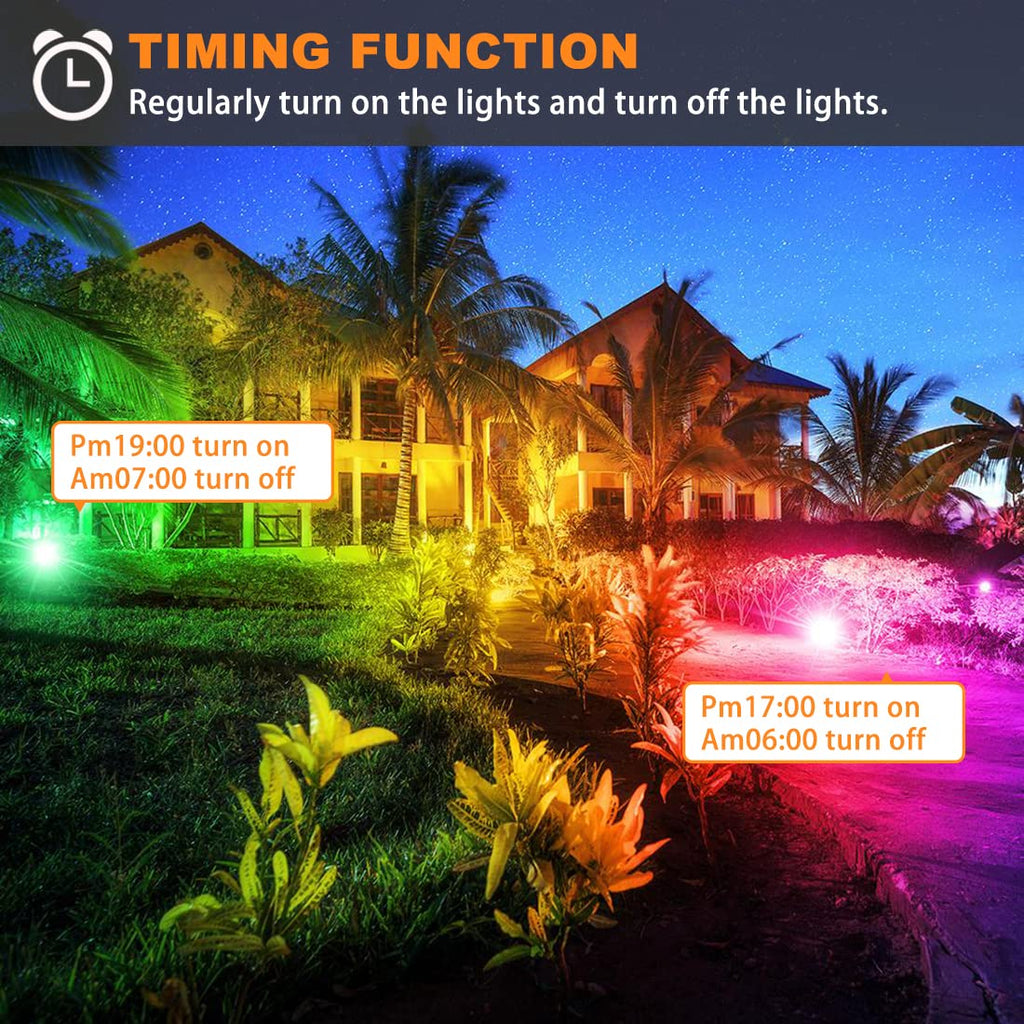 LED Flood Light Outdoor 800W Equivalent 8000LM RGB Landscape Lighting