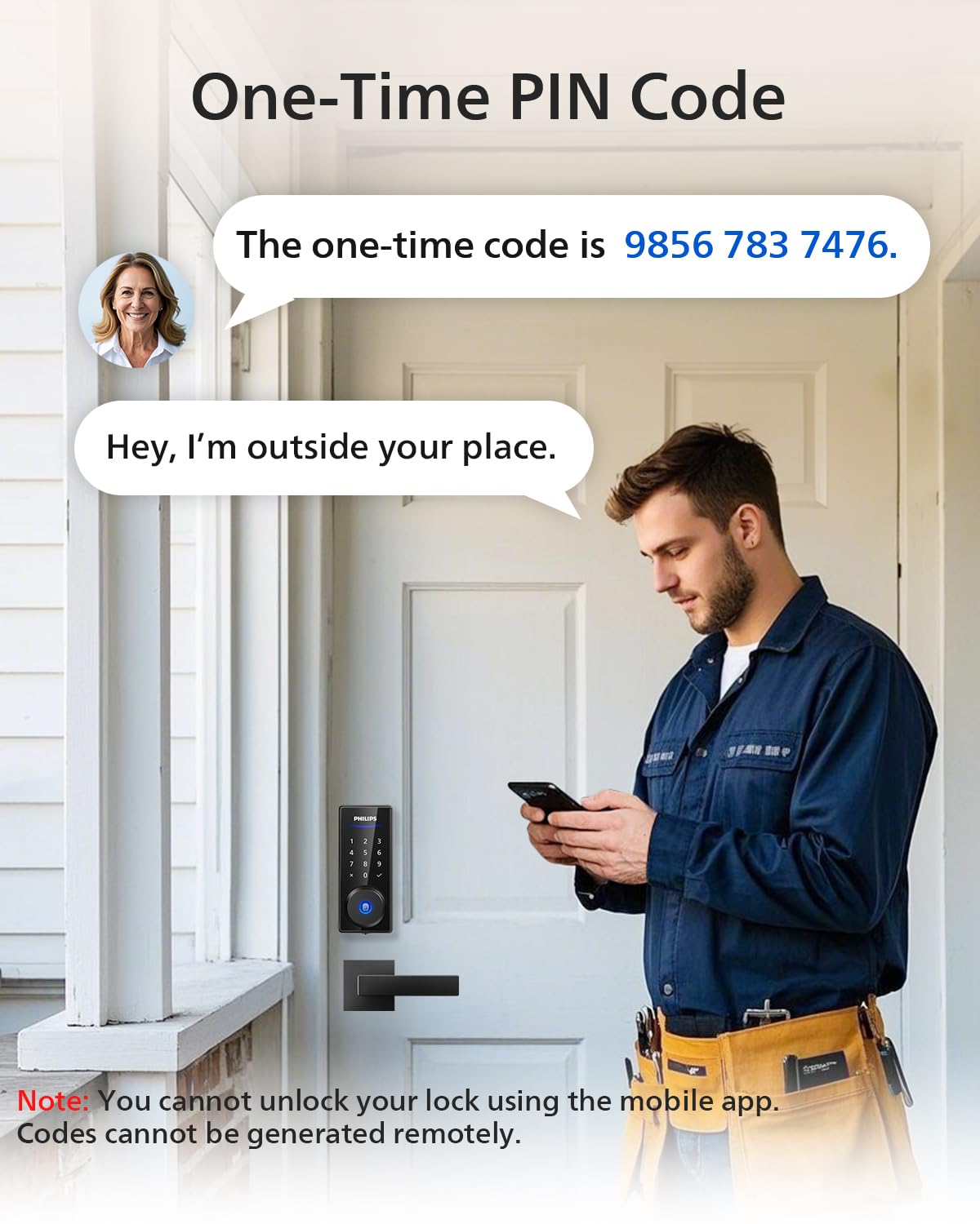 Philips Keypad Front Door Lock Set, Smart Deadbolt with 2 Lever Handle