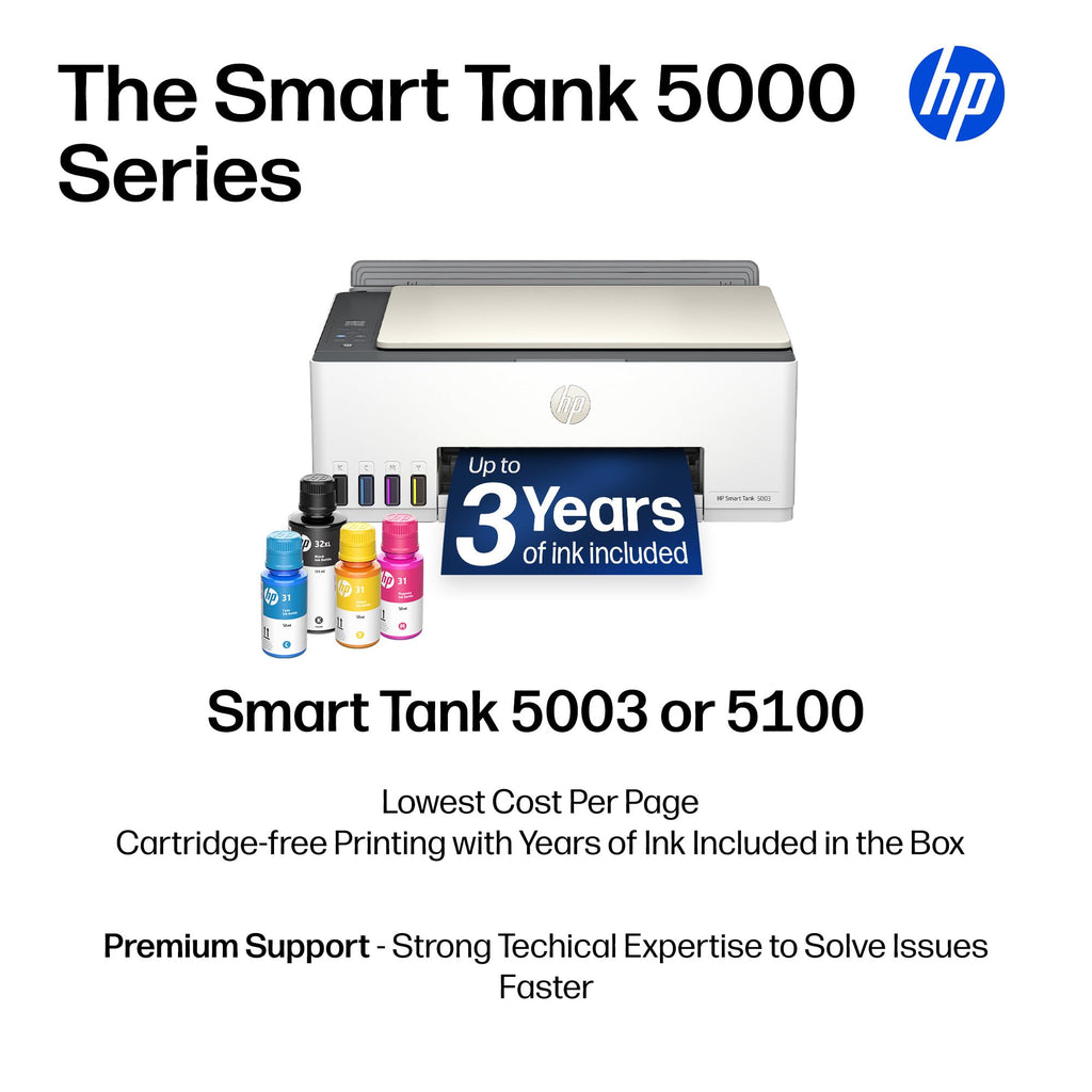 HP Smart Tank 5003 Ink Tank Printer | 3 Years of Ink Included | All-in-One