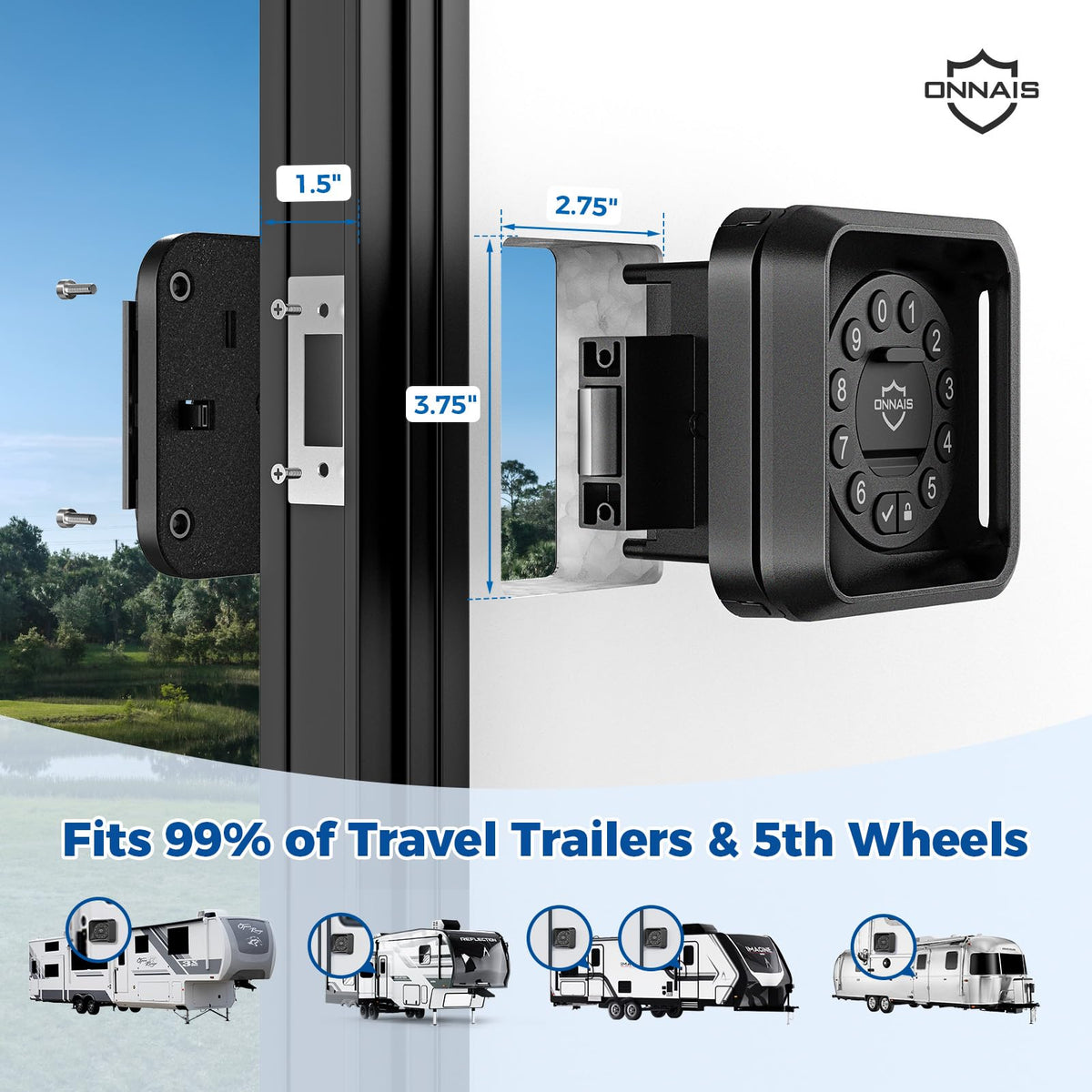 ONNAIS Smart RV Door Lock - Full Metal App Control Keyless Entry