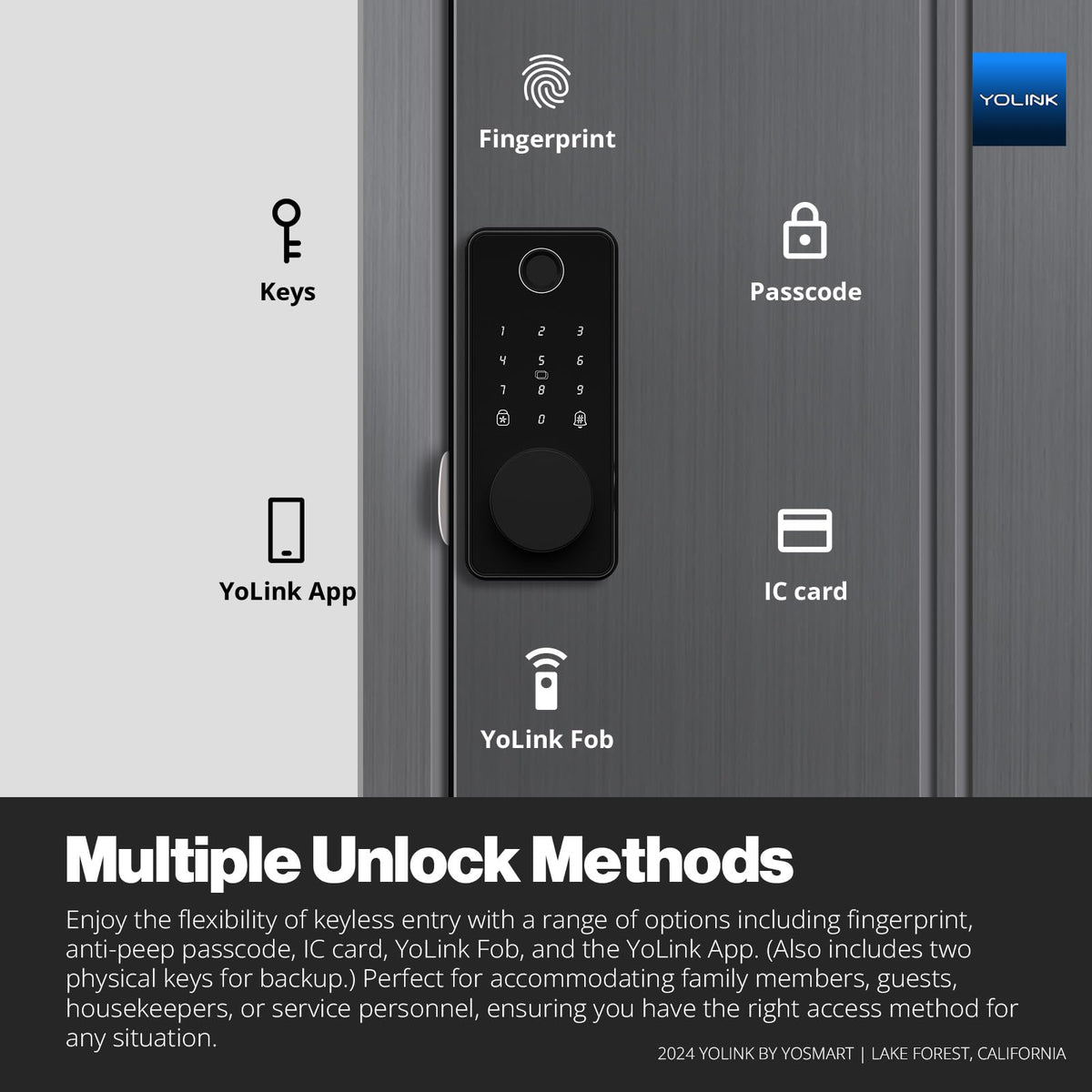 YoLink Fingerprint Smart Deadbolt Lock, YS7616