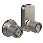 Double Sided Keyless Door Knob Lock with Fingerprint and Keypad, Smart Doorknob with Dual Cylinders for Exterior or Interior Door(Double Sided Fingerprint Matte Black)