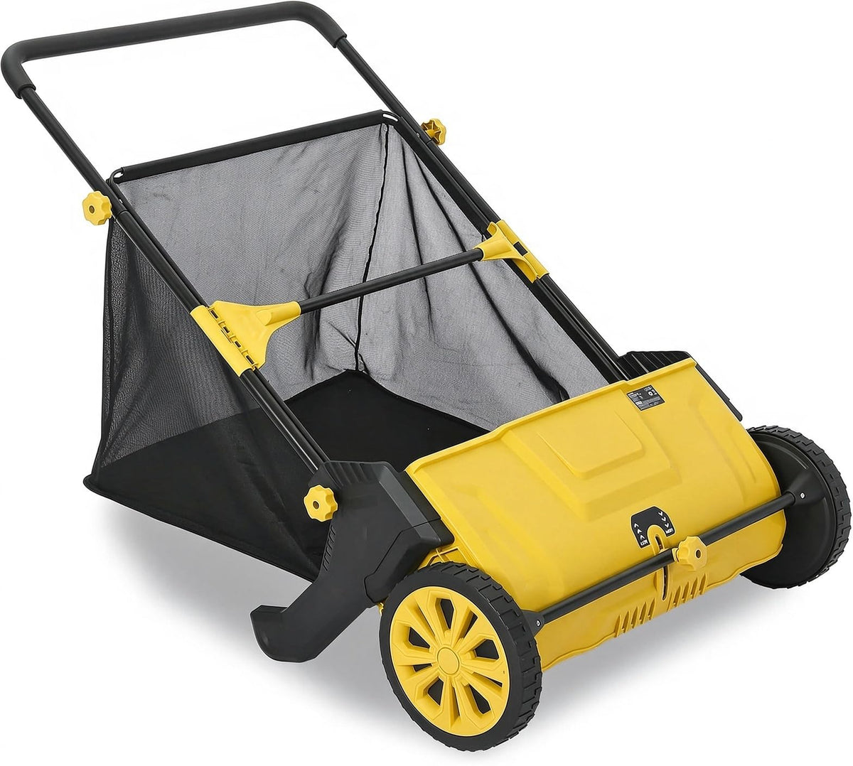 IDEALHOUSE Push Lawn Sweeper 26 Inch with Large 7 cu.ft. Hopper Bag