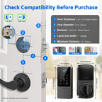 Smart Door Lock Deadbolt, Keyless Entry Door Lock with Fingerprint & Keypad,App Control,Auto Lock,Secure Electronic Digital Lock for Front Door Home Apartment Rental,Easy Installation,Matte Black