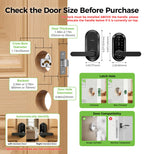 Smart Lock Keypad Door Lock with Handle, WiFi Keyless Entry Door Lock with Handle,Door Keypad Locks with Alexa & Google Assistant,Voice Control & APP Remote Control,Fingerprint,PIN Code,Mechanical Key