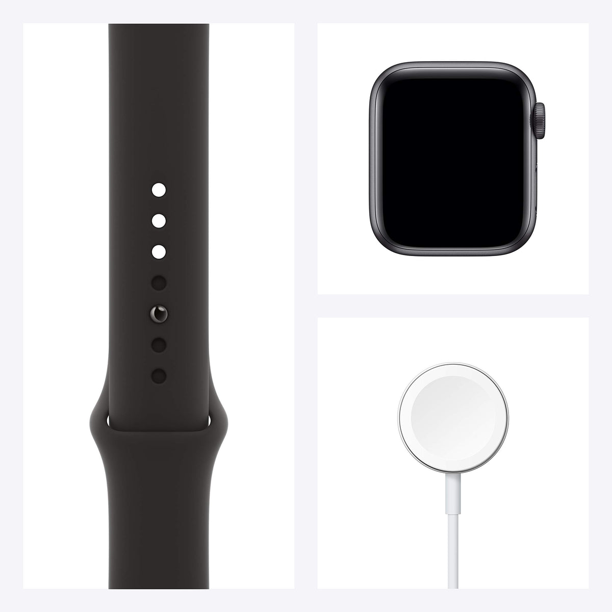 Apple Watch Series 6 (GPS, 40mm) - Space Gray Aluminum Case with Black Sport Band (Renewed)