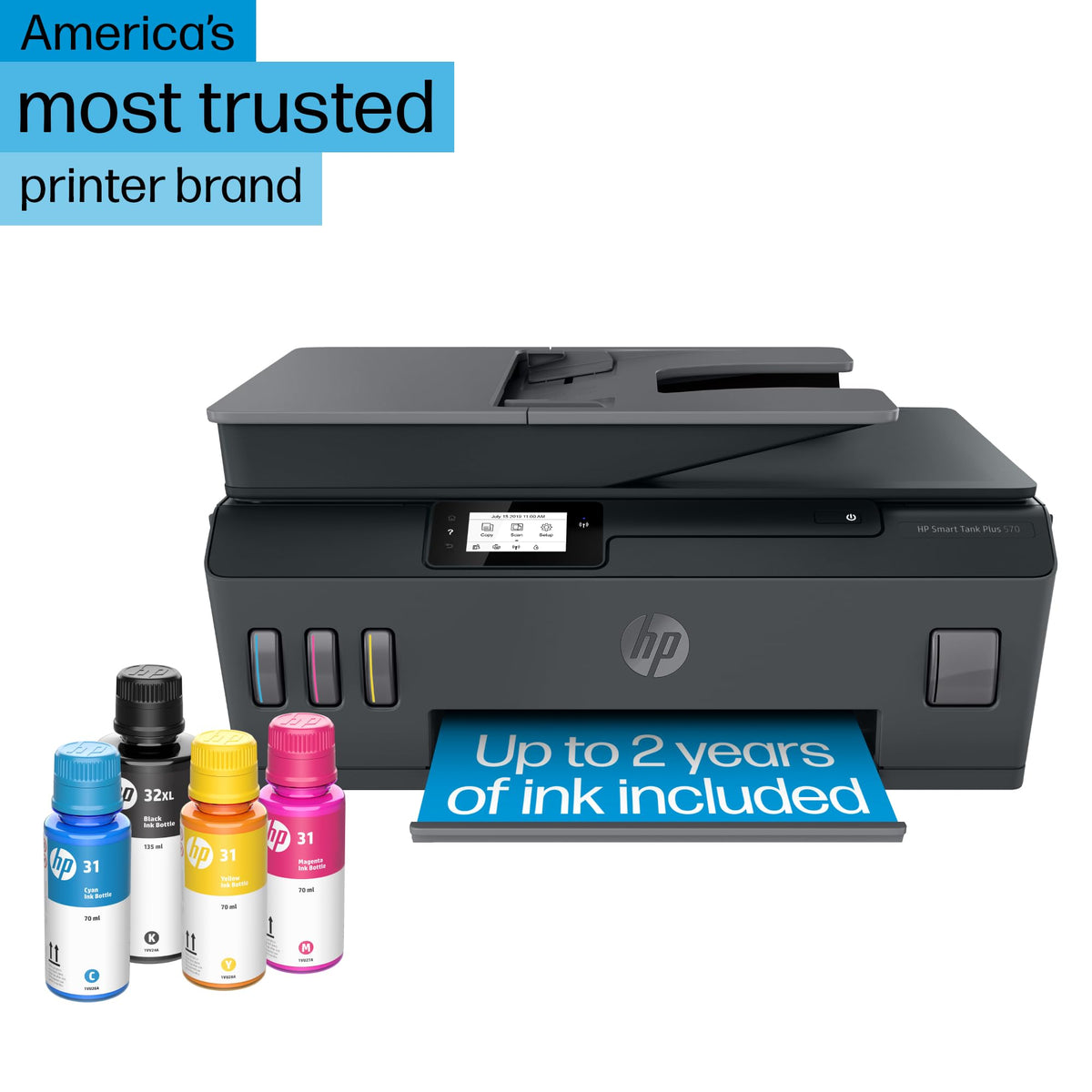 HP Smart Tank Plus 570 Tank Printer | 2 Years of Ink Included | All-in-One