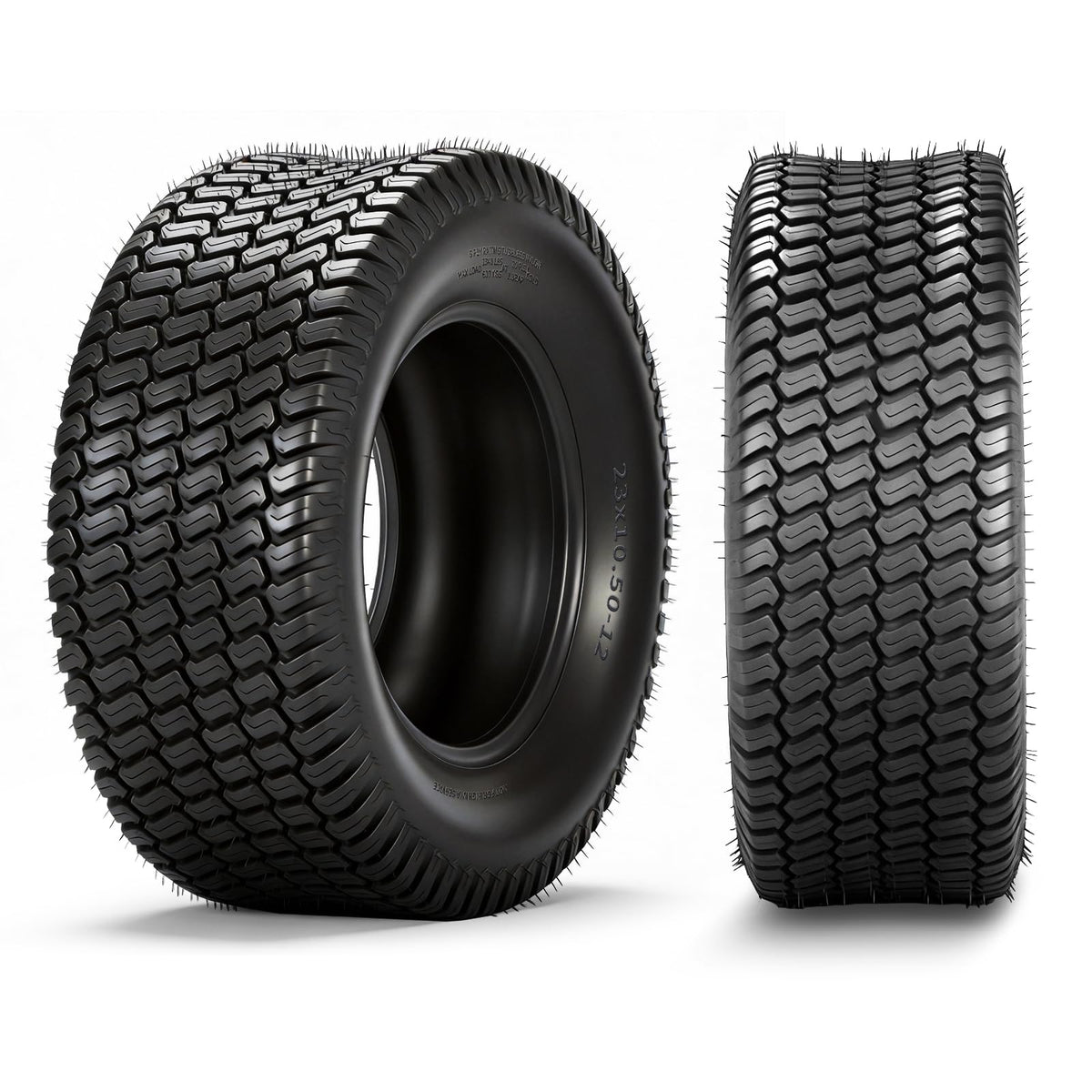 2 Pcs 23x10.50-12 Lawn Mower Tires, 6PR Turf Tubeless Tires