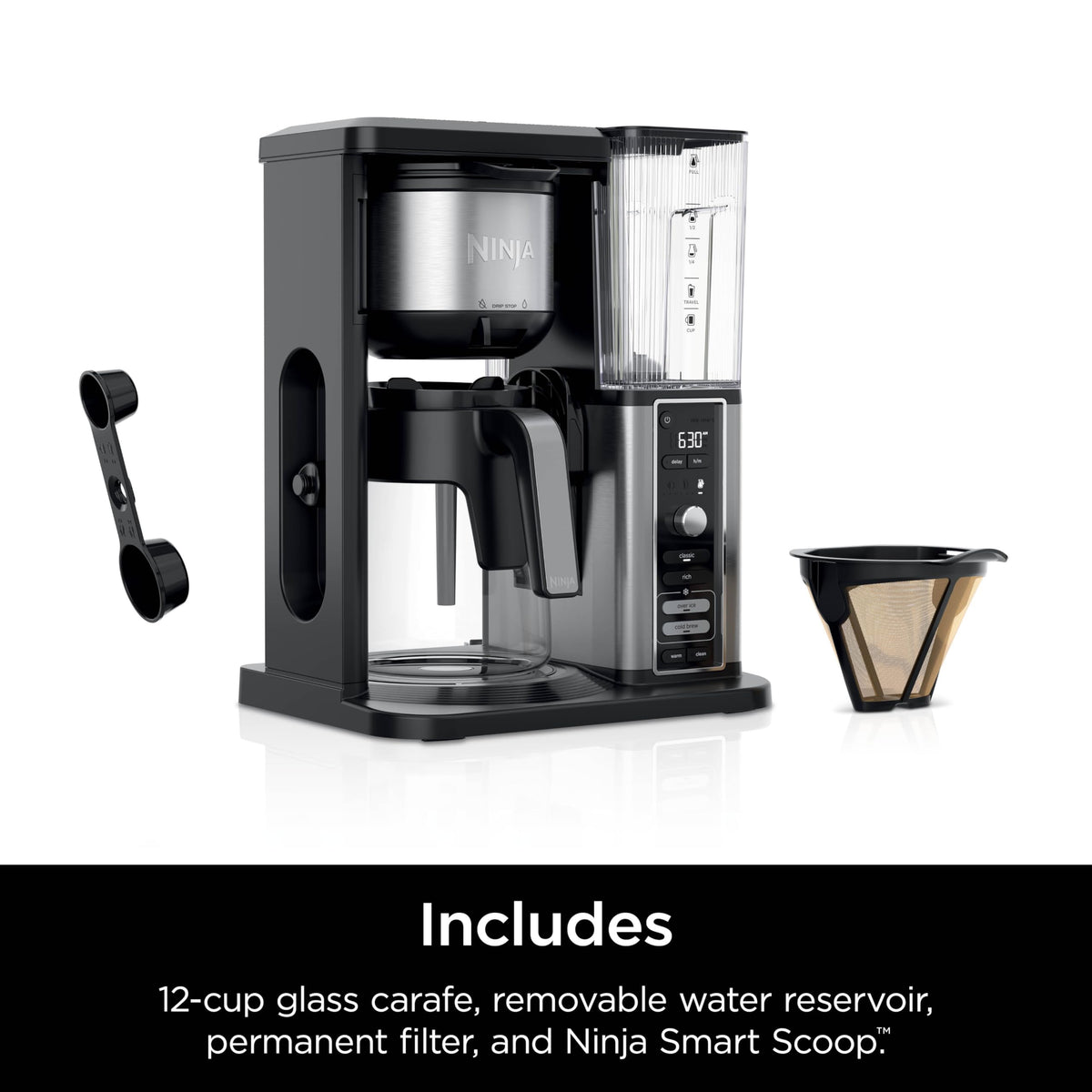 Ninja Hot & Iced XL Coffee Maker with Rapid Cold Brew, Black, CM371