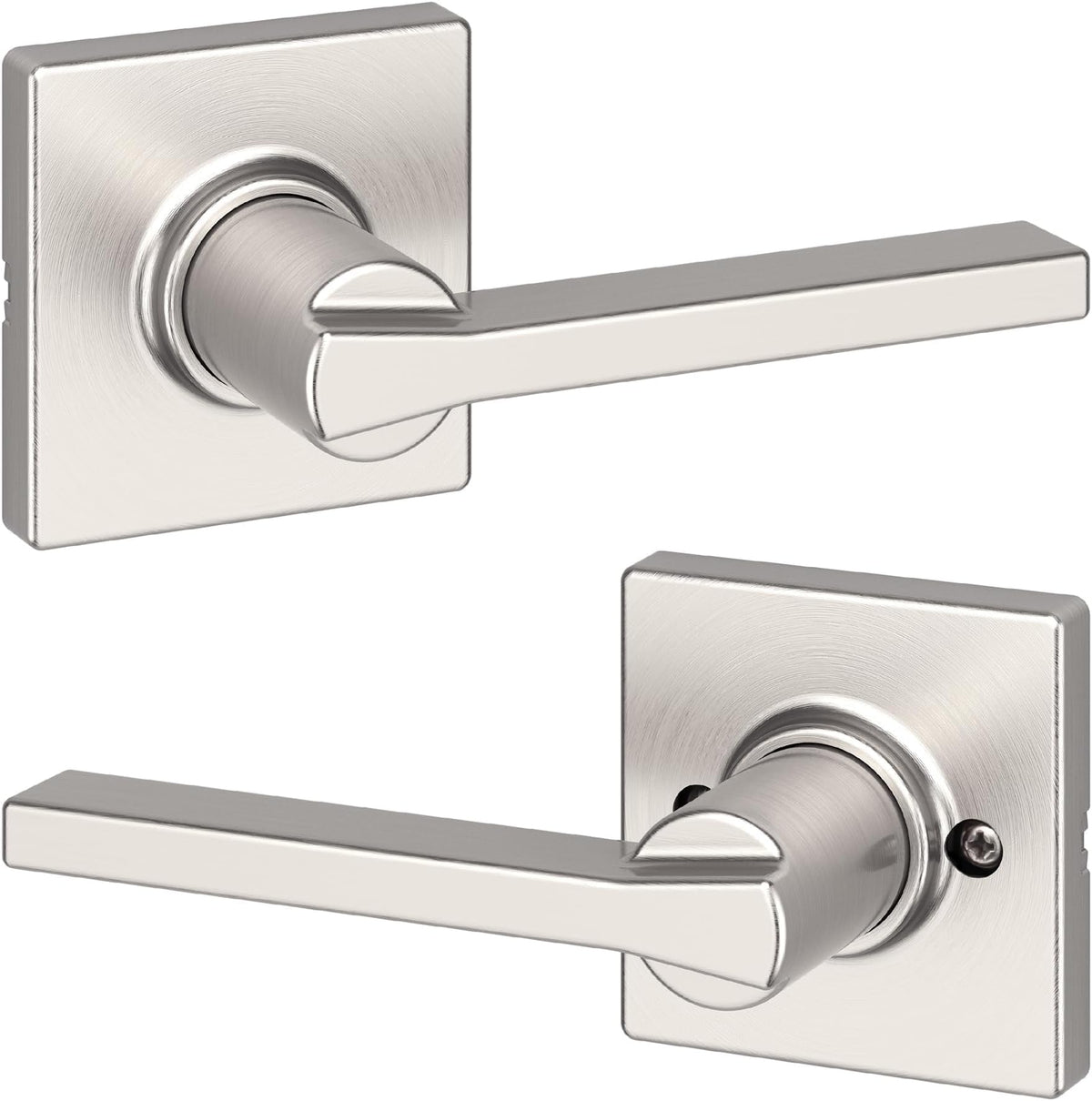 Kwikset Casey Entry Door Handle with Lock and Key, Secure Keyed Reversible Lever Exterior, for Front Entrance and Bedrooms, Matte Black, 4 Pack, Pick Resistant SmartKey Rekey Security and Microban
