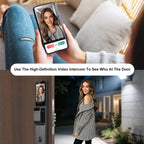 Smart Lock with Camera, 3D Facial Recognition, Palm Vein Recognition, 8-in-1 Keyless Entry, Hd Video Display, Fingerprint, Ic Card, Tuya App, Wi-Fi, Auto-Lock, Voice Control