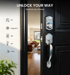 Veise VE012W-H Wi-Fi Smart Front Door Lock Set with Handle, Satin Nickel