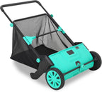 IDEALHOUSE Push Lawn Sweeper 26 Inch with Large 7 cu.ft. Hopper Bag