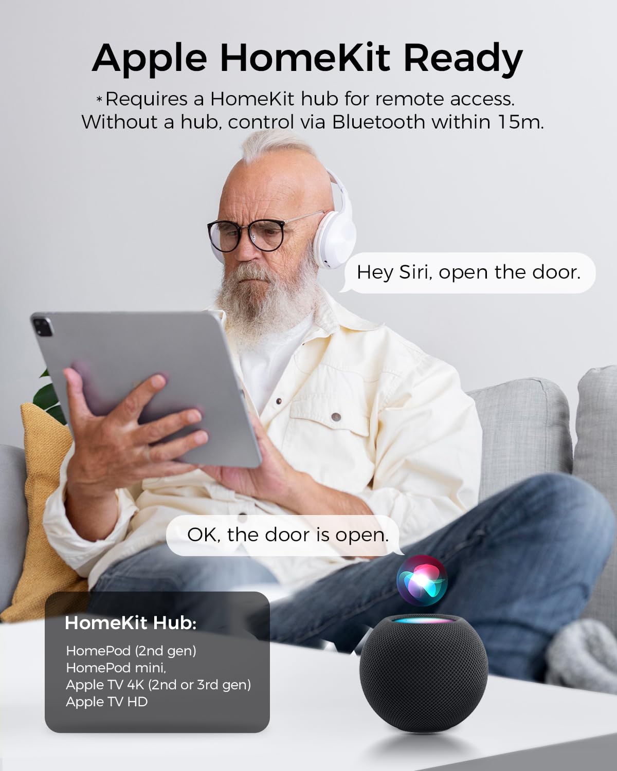 Smart Lock LNDU HK01 Fingerprint Keyless Entry Door Lock HomeKey Deadbolt