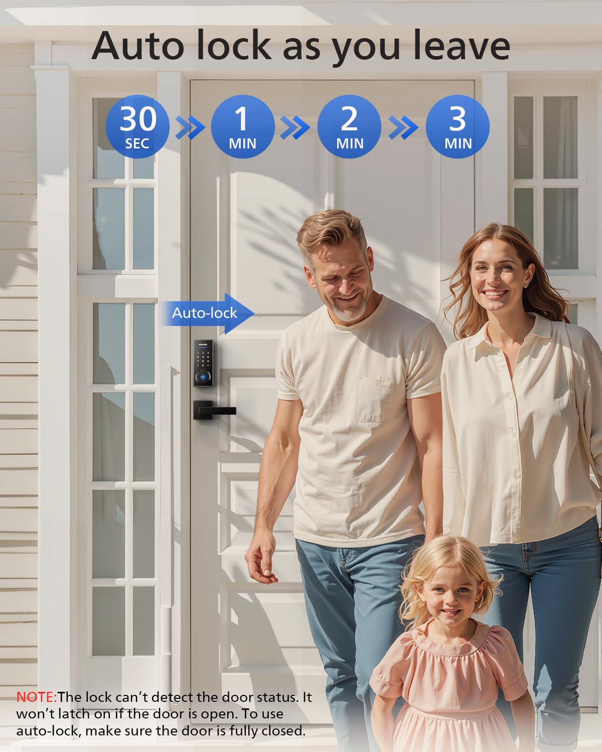 Philips Smart Deadbolt Lock with 2 Lever Handle, Keypad Front Door Lock Set