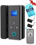 Smart Glass Door Locks for Frameless Glass Doors, No Drill Keyless Entry Gate Locks,4 in 1 Glass Locks,Fingerprint,IC Card,Password,APP, Door Lock for Office,Store,Cabinet,Shop (Zigbee)