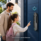 Smart Door Lock with Camera & 3D Face Recognition, Keyless Entry Door Lock with Fingerprint, Password, IC Card, App Control & Doorbell, Secure Mortise Lock for Front Door (Usmart App)