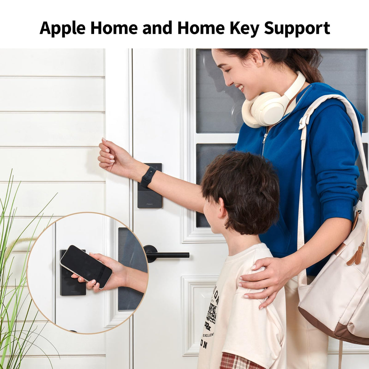 Aqara Smart Lock U50, Apple Home Key, Keyless Entry Deadbolt, Black