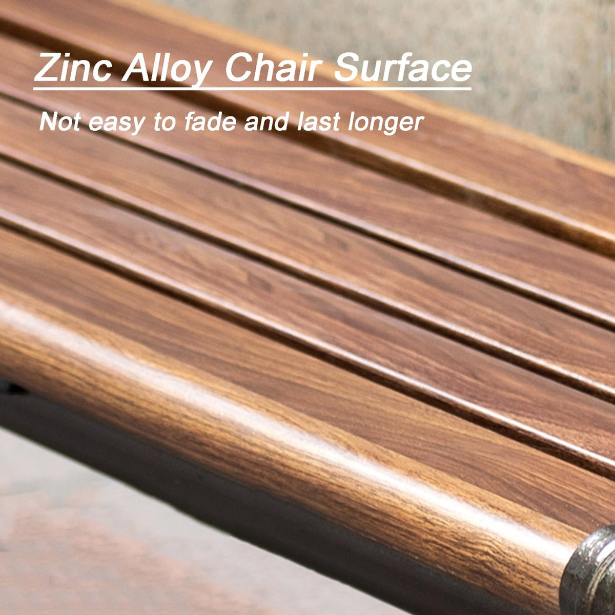 Outdoor Bench Metal, All Weather Resistant Backless Patio Garden Bench for Porch, Garden, Lawn, Balcony(120cm/47in)
