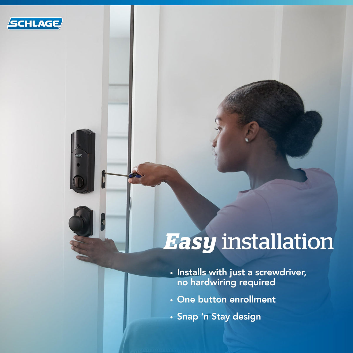 Schlage Connect Smart Deadbolt Lock with Camelot Trim, Aged Bronze
