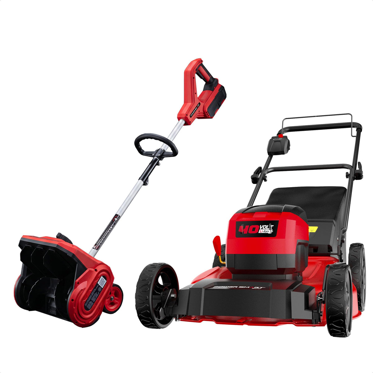 PowerSmart 40V 21" Cordless Lawn Mower + 465 CFM Leaf Blower, 3 Batteries