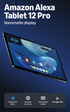 Amazon Alexa Tablet 12 Pro (all-new), 8GB RAM, 128GB, 12″ 2.8K Nanomatte display, All-day battery, With Google Play, Designed for Alexa+, Graphite
