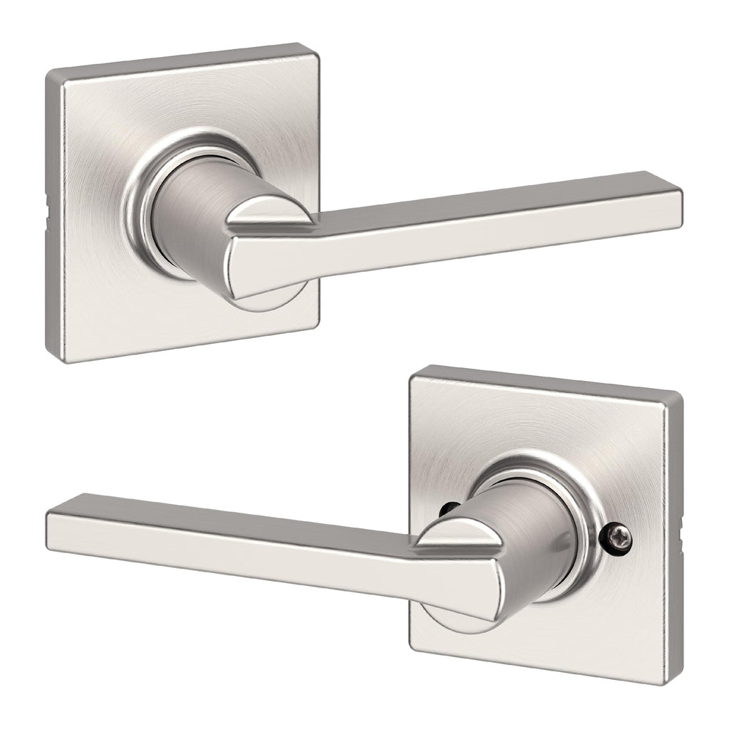 Kwikset Casey Entry Door Handle with Lock and Key, Secure Keyed Reversible Lever Exterior, for Front Entrance and Bedrooms, Matte Black, 4 Pack, Pick Resistant SmartKey Rekey Security and Microban