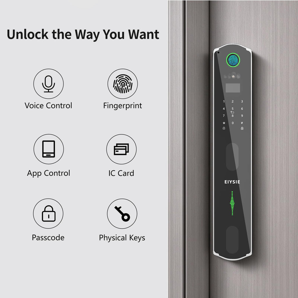 EIYSIE WiFi Smart Lock for Front Door, 6-in-1 Keyless Deadbolt, No Camera