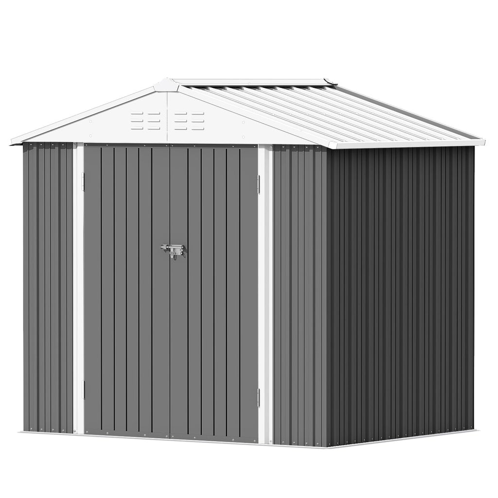 Devoko 10x8 FT Outdoor Storage Shed, Brown