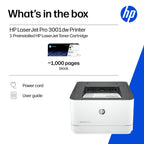 HP Laserjet Pro 3001dw Wireless Black & White Printer, Best-for-Office (3G65OF)